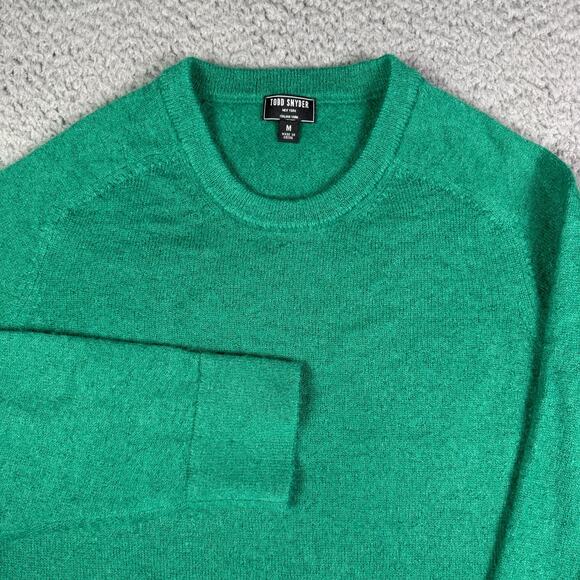 Todd Snyder Sweater Mens M Green Mohair Wool Blend Crewneck Italian Yarn - Picture 1 of 9